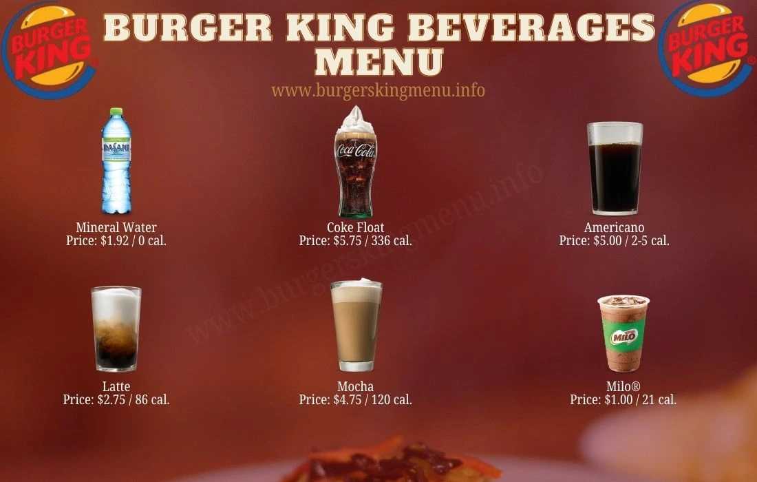 Burger King Beverages Menu