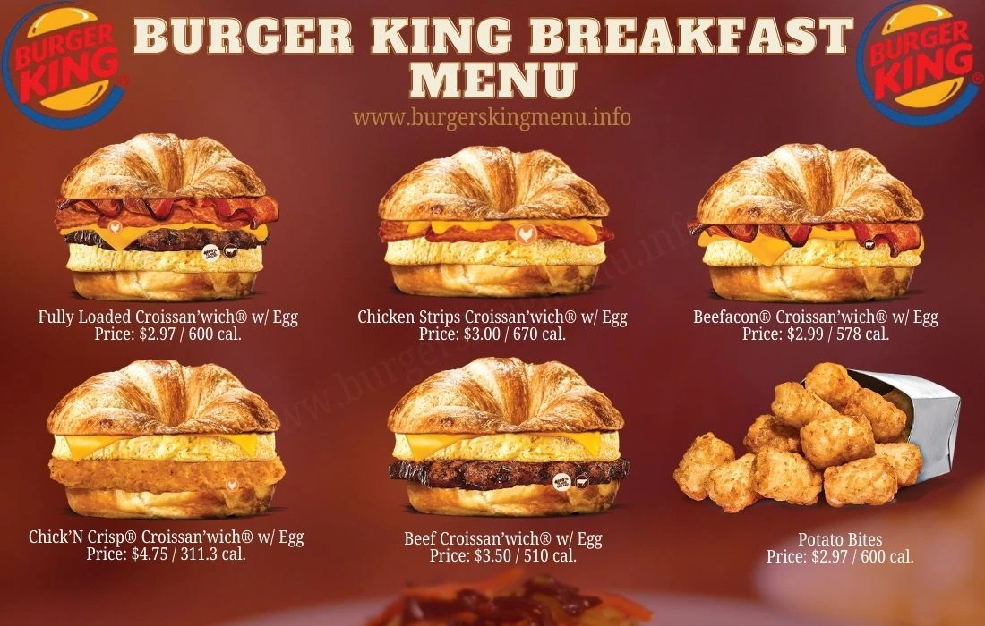 Burger King Breakfast Menu