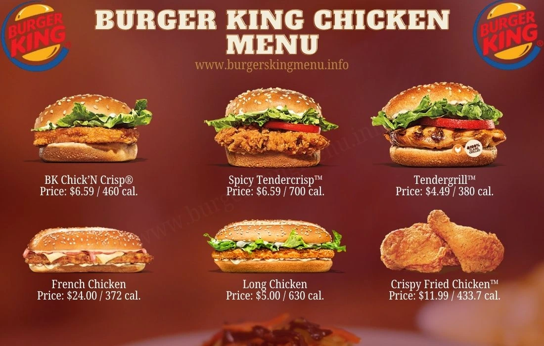 Burger King Chicken Menu