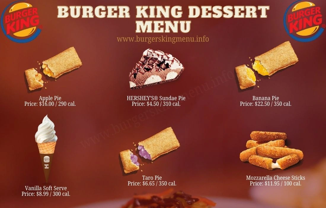 Burger King Dessert Menu