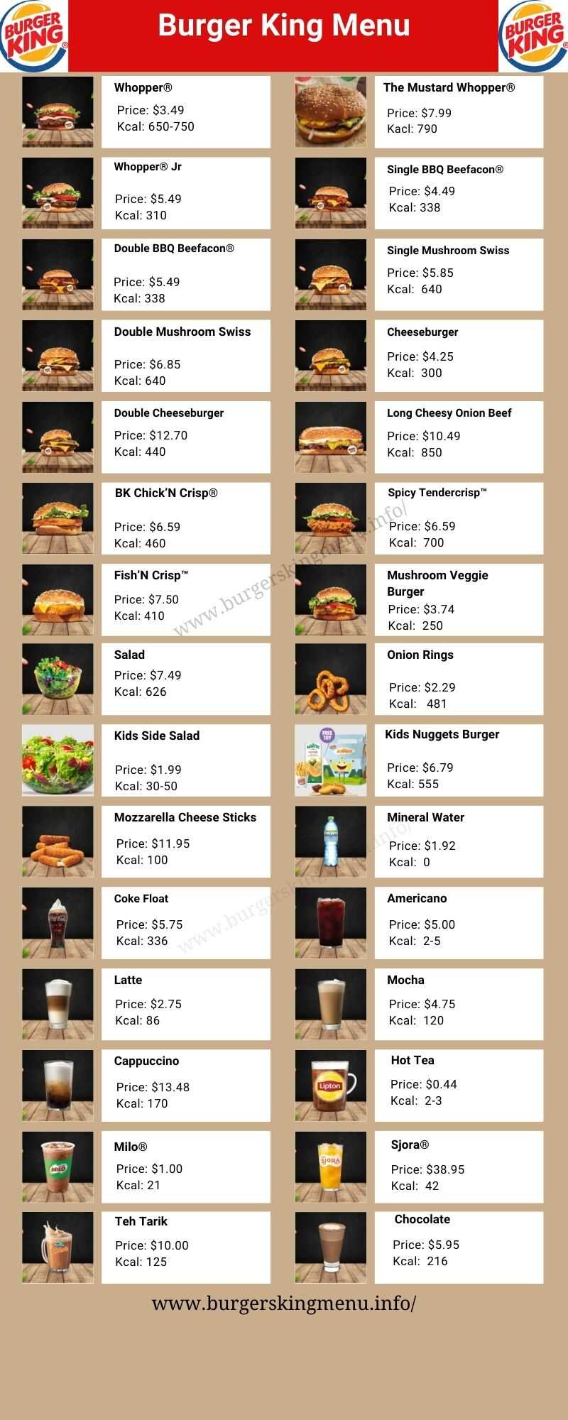 Burger King Menu With Prices