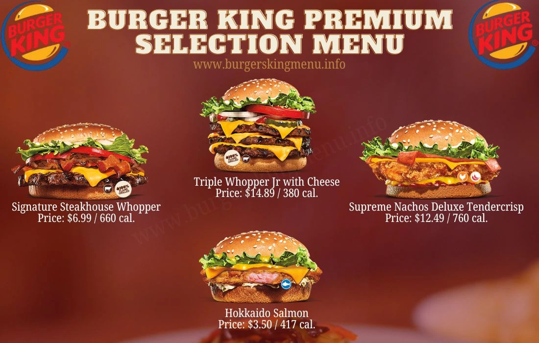 Burger King Premium Selection Menu